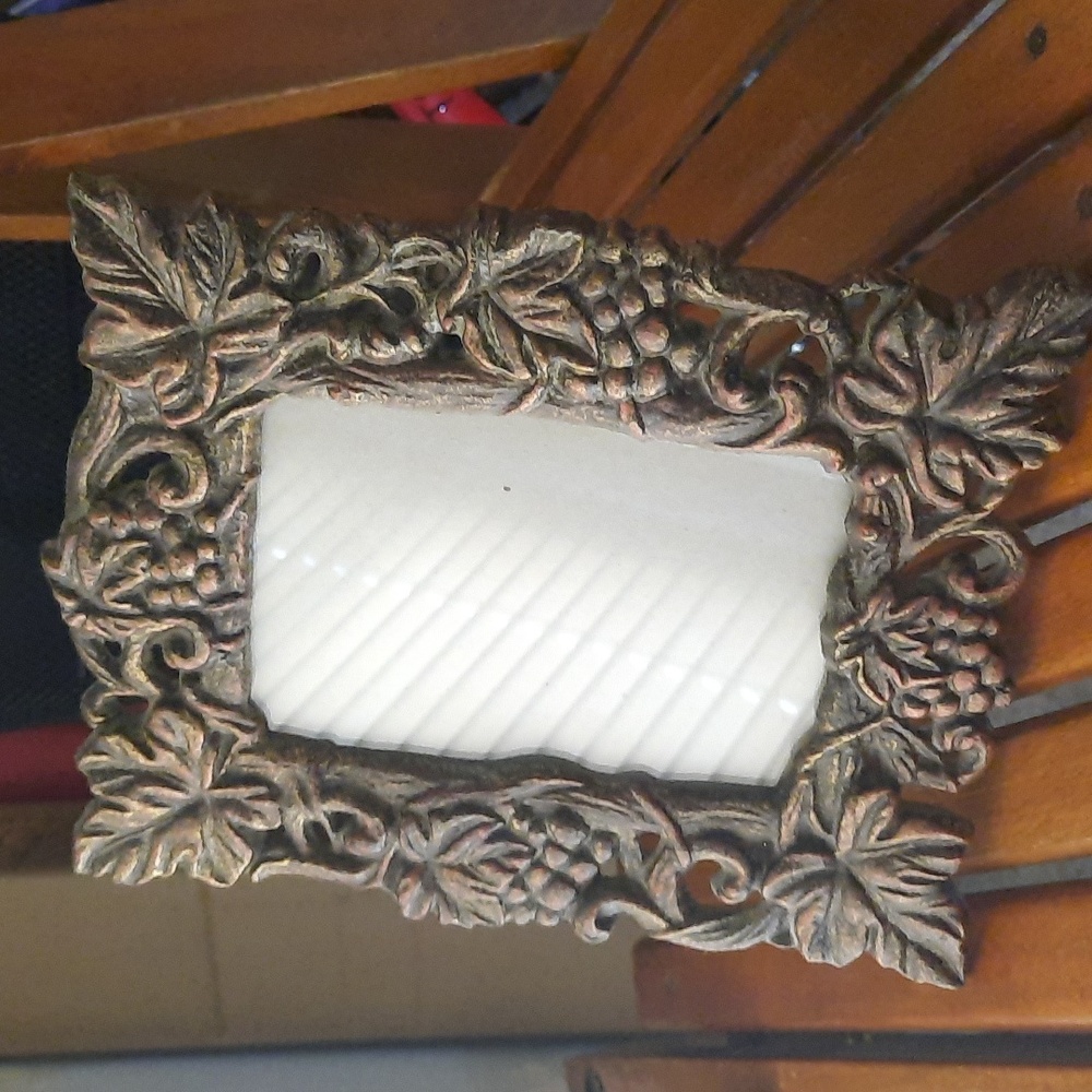 Cast iron frame grape and leaves theme 4" x 6"